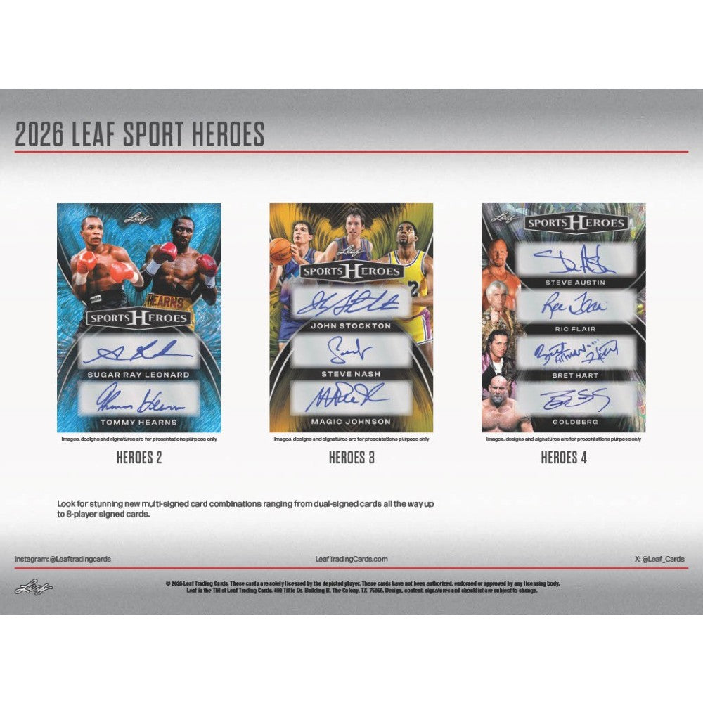 2026 Leaf Sport Heroes Multi-Sport Hobby, 10 Box Case