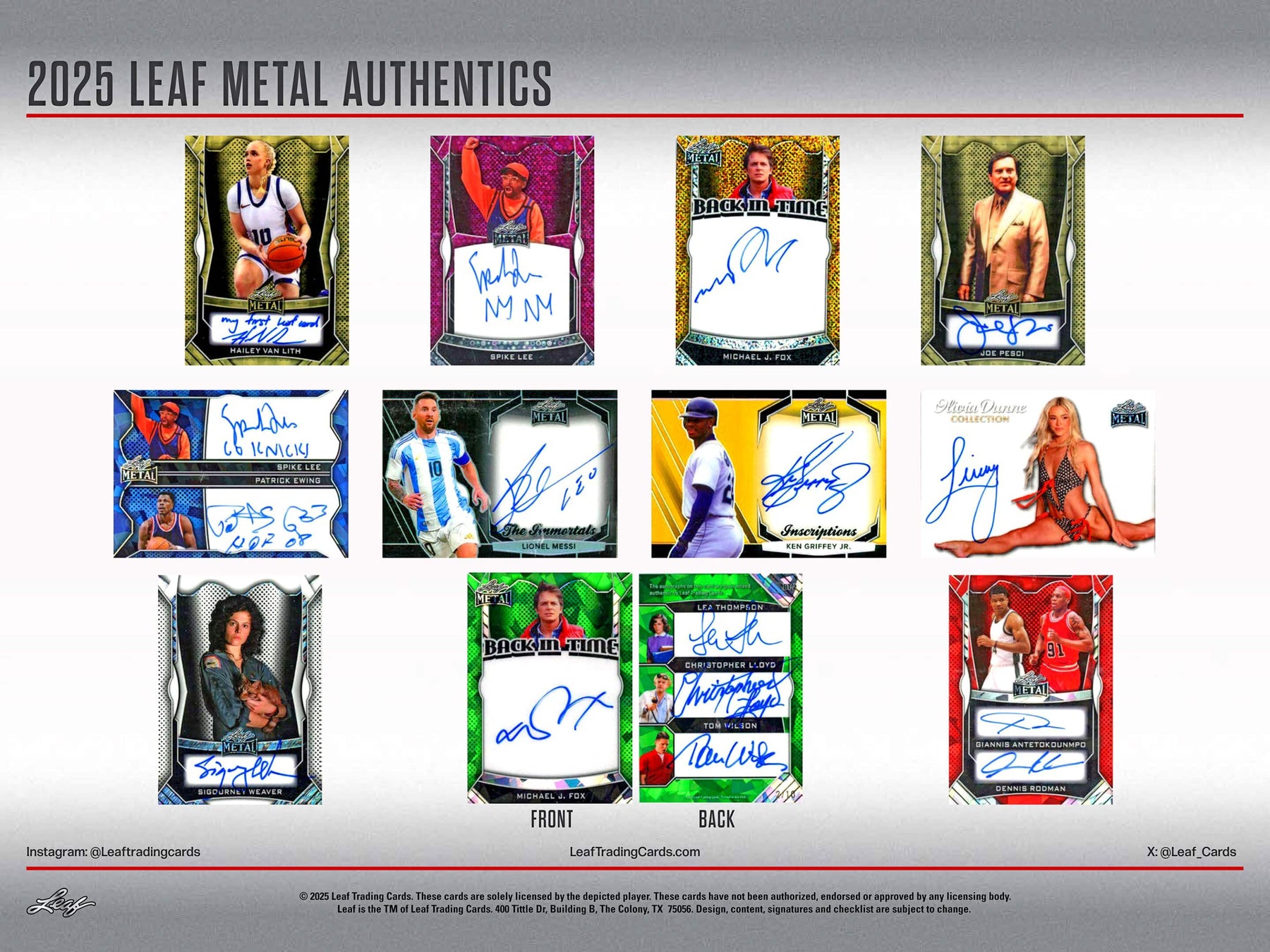 2025 Leaf Metal Authentics Hobby, 10 Box Case