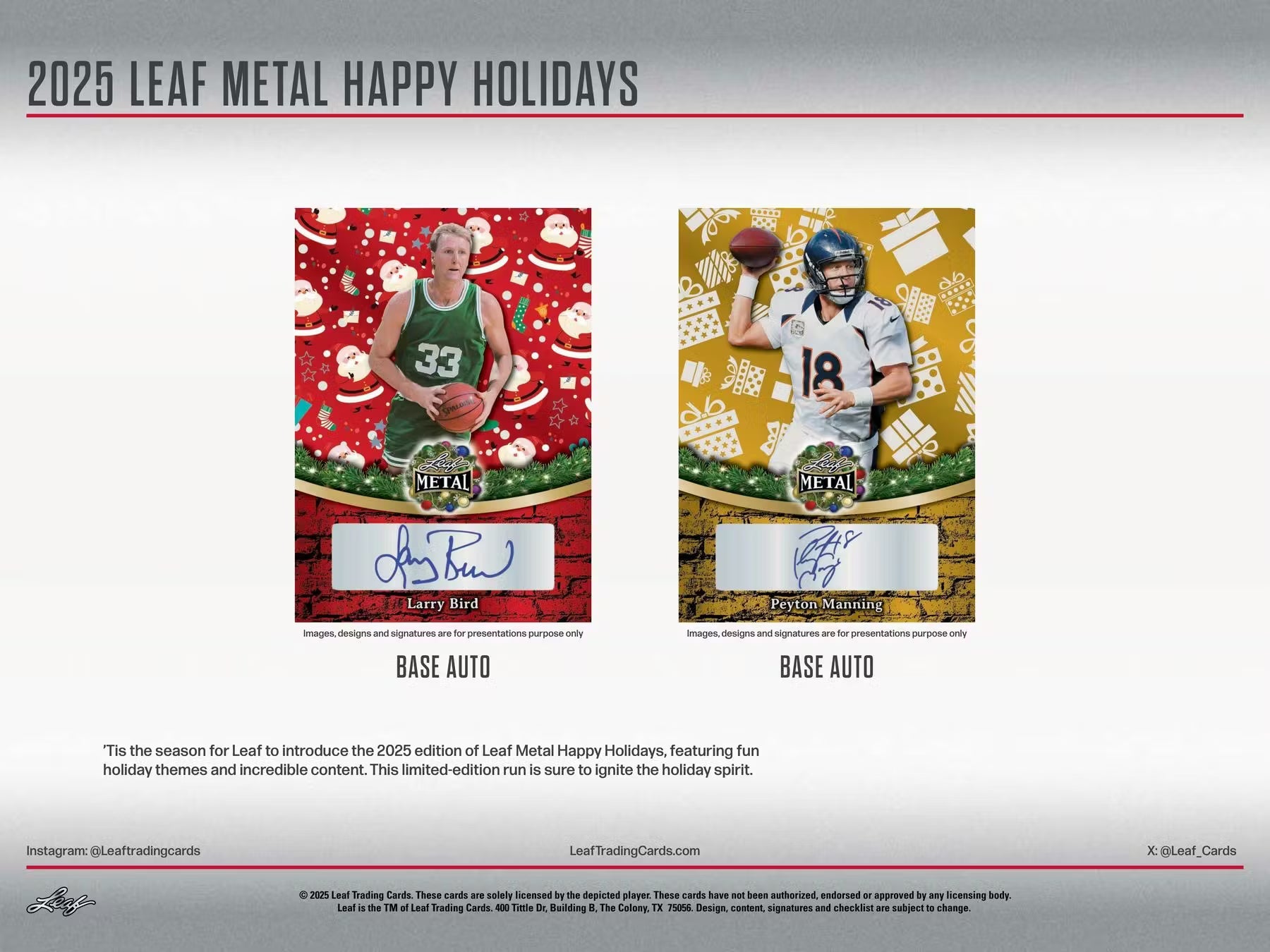 2025 Leaf Metal Happy Holidays, 10 Box Case