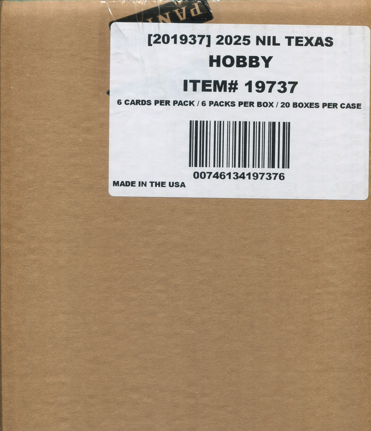 2025 Panini NIL University of Texas Longhorns Hobby, 20 Box Case