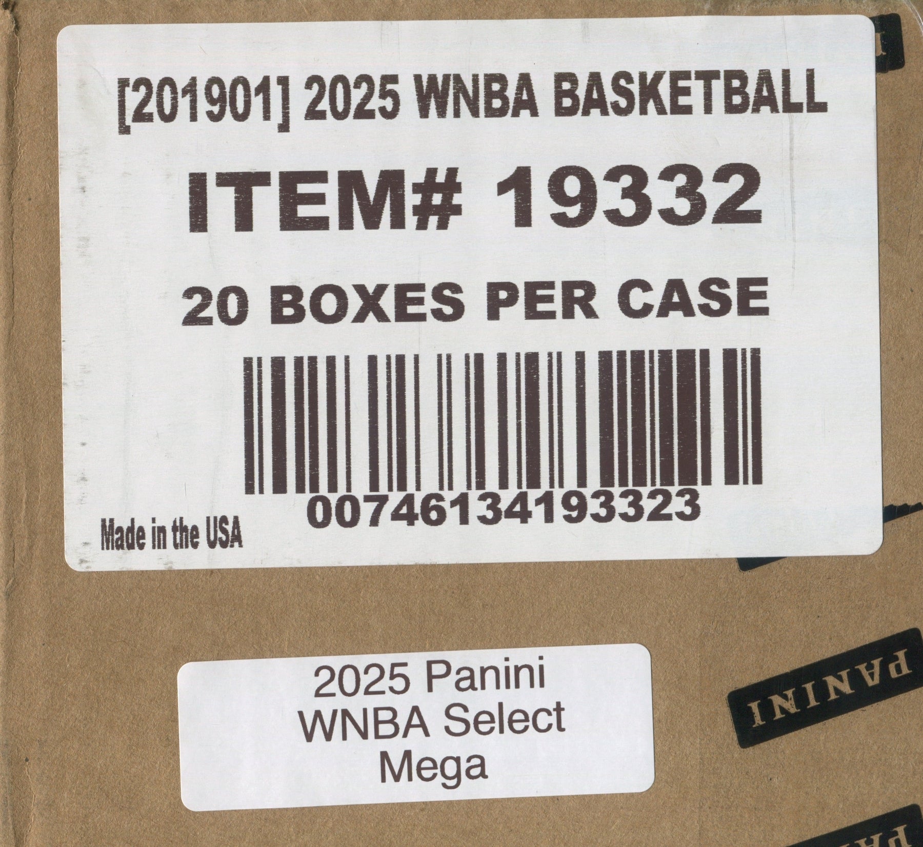 2025 Panini Select WNBA Basketball Hobby Mega, 20 Box Case (Green Ice Prizms)