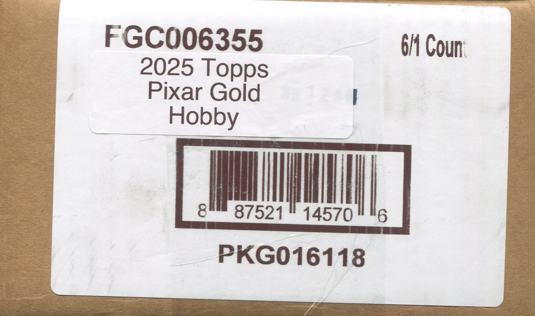 2025 Topps Pixar Gold Hobby, 6 Box Case