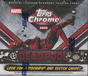2025 Topps Chrome Marvel Deadpool Hobby, 12 Box Case