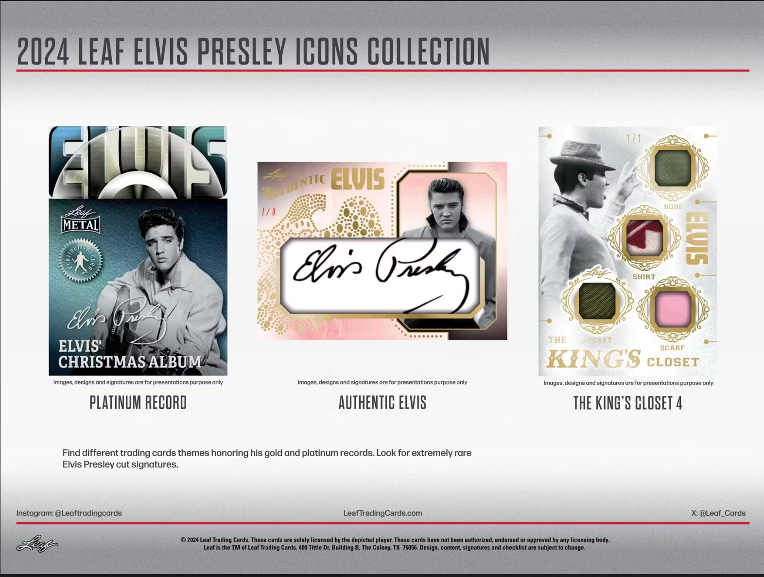 2024 Leaf Elvis Presley Icons Collection Hobby, 10 Box Case