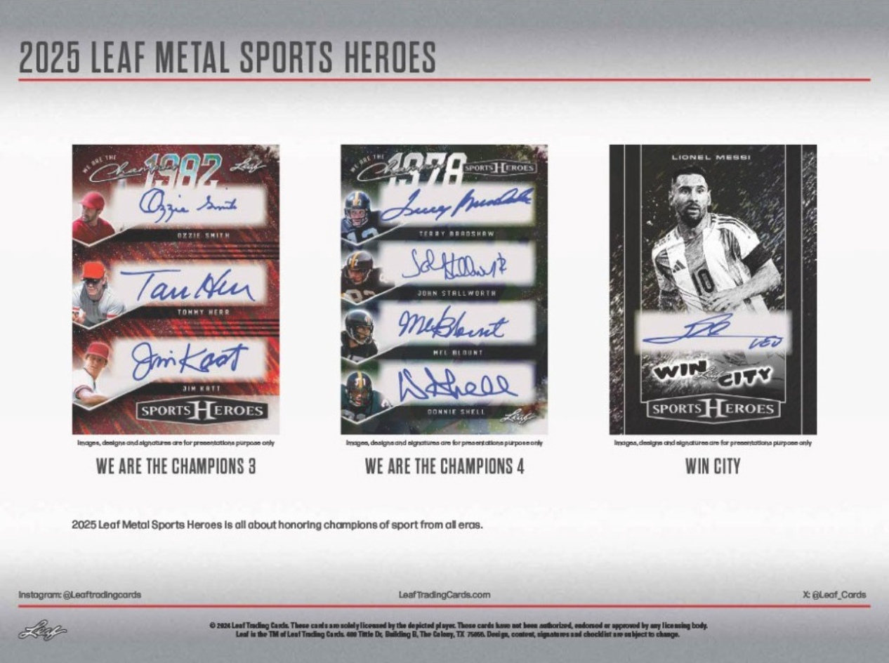2025 Leaf Metal Sports Heroes Hobby, 25 Solo Pack Case