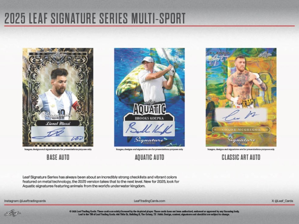 2025 Leaf Signature Series Multi-Sport Hobby, 10 Box Case