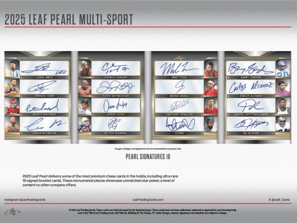 2025 Leaf Metal Pearl Multi-Sport Hobby, 2 Box Case